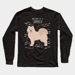 Biscuit Cream Samoyed Dog Anatomy Long Sleeve T-Shirt